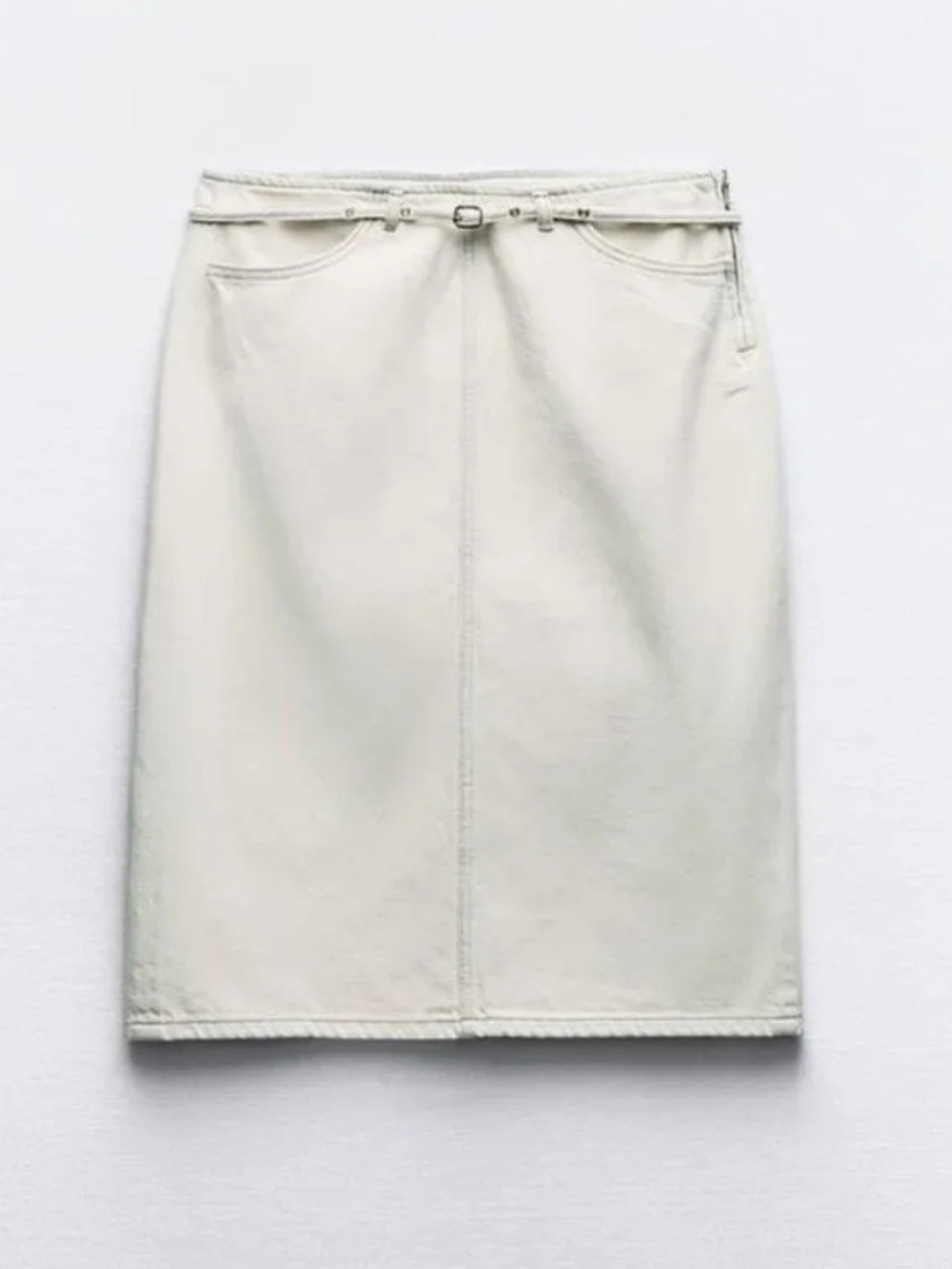 Zara Cream Denim Mini Skirt Size Small